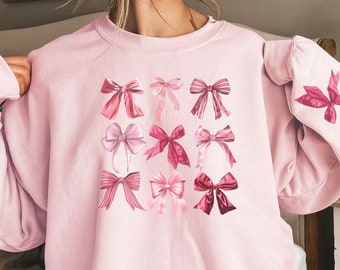 Pink Bows Sweatshirt: Girly Coquette Crewneck