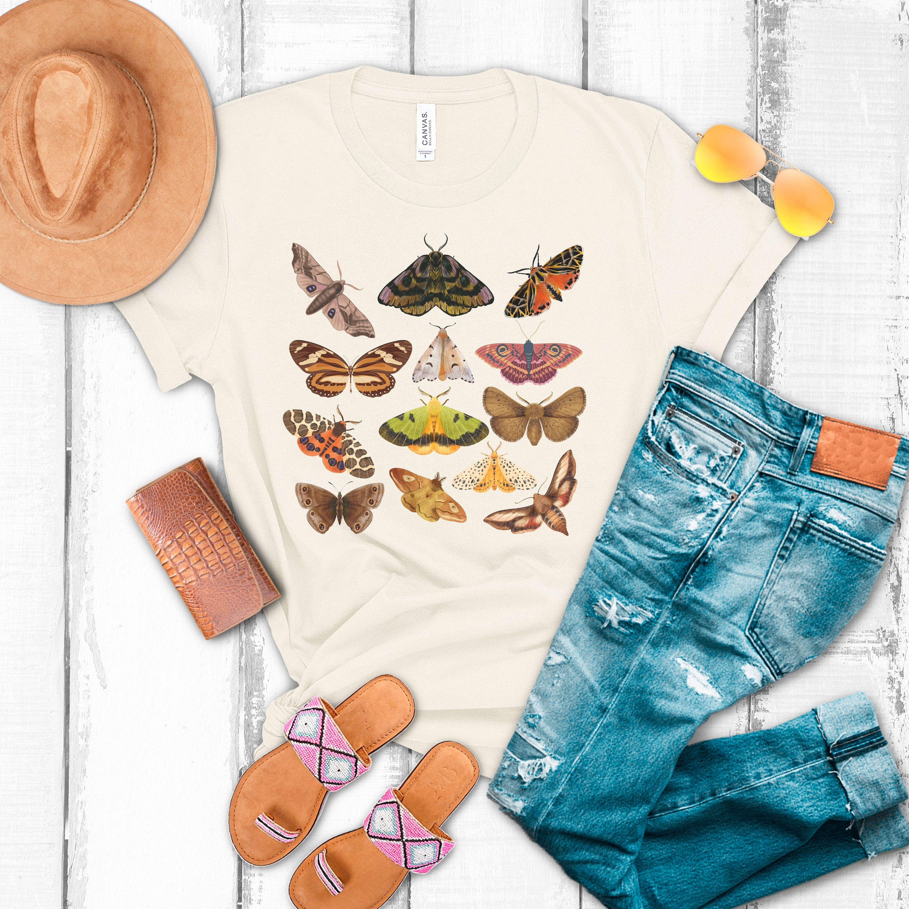 Moth Shirt Cottagecore, Moth Tshirts, Light Academia Clothes, Dark ...
