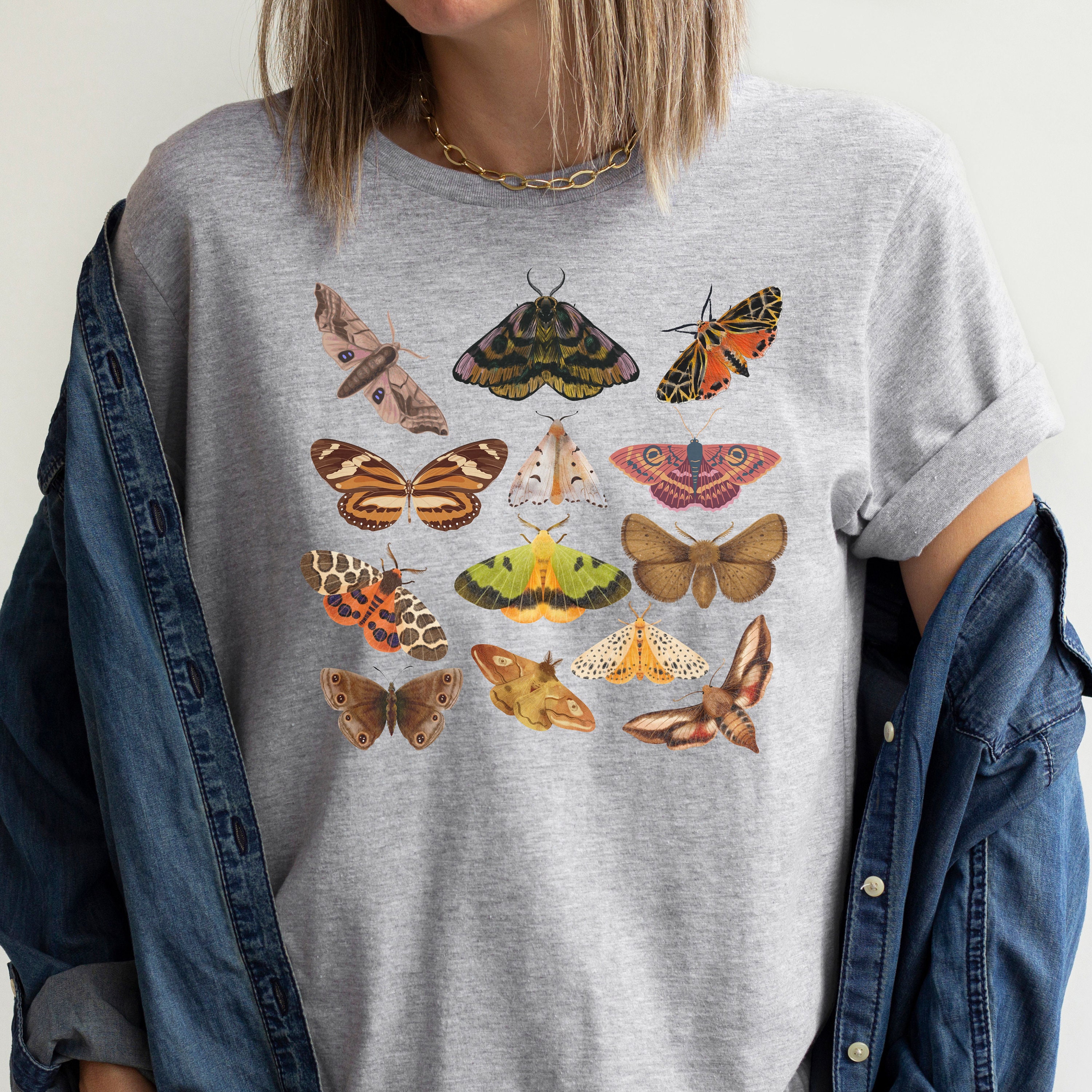 Moth Shirt Cottagecore, Moth Tshirts, Light Academia Clothes, Dark ...