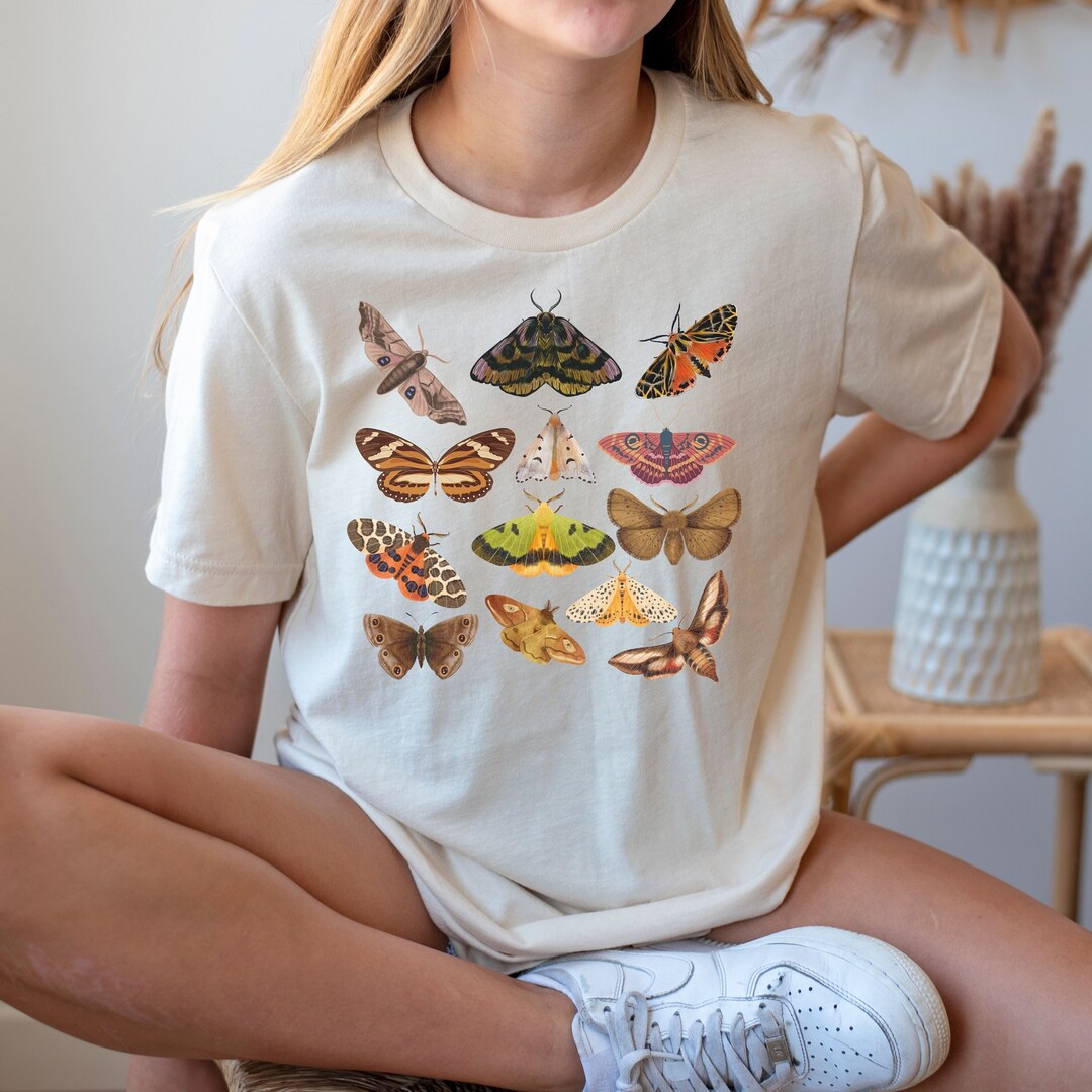Moth Shirt Cottagecore, Moth Tshirts, Light Academia Clothes, Dark ...