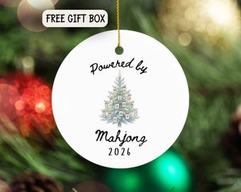 Mahjong-Weihnachtsschmuck, Geschenk für Mahjong-Fans, personalisierter Mahjong-Schmuck, inspiriert von Mahjong, Geschenk für die Mahjong-Gruppe 2026, Schmuck für den Spieleabend