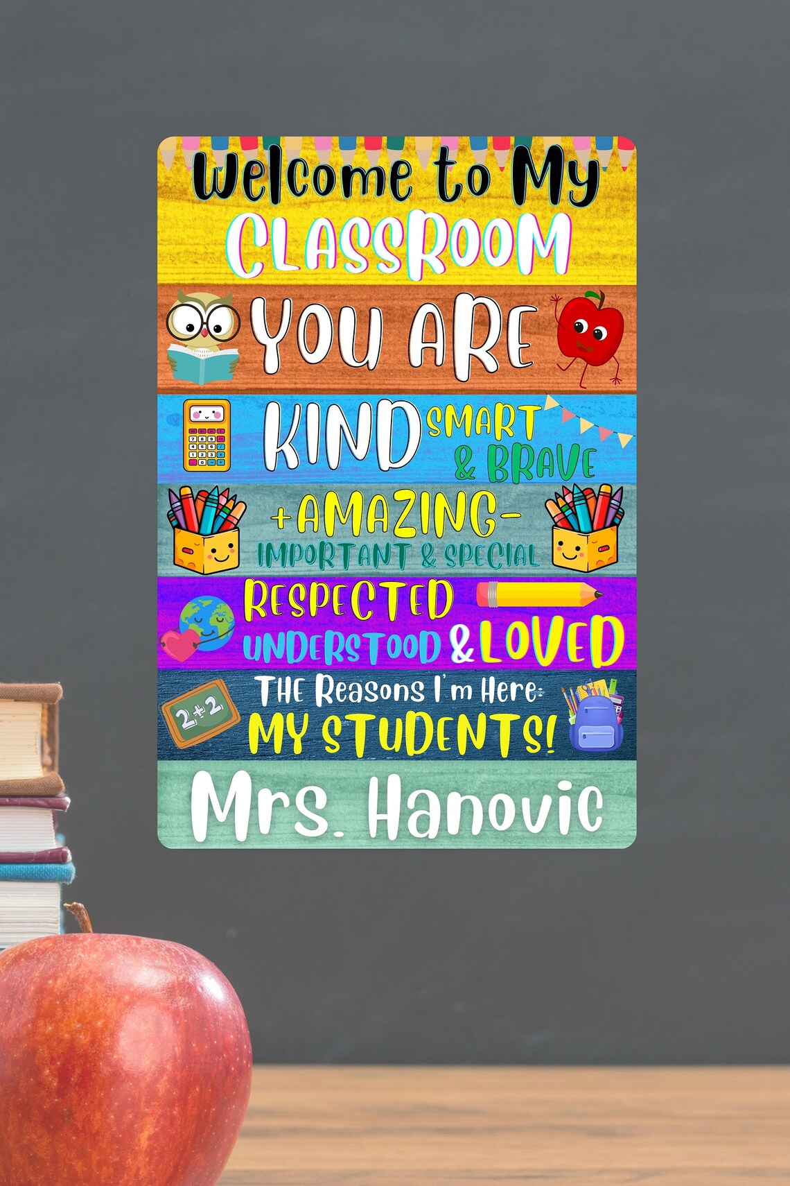 Welcome to My Classroom Sign, Teacher Name Sign for Door, Personalized ...
