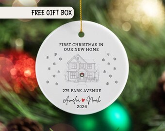 First Christmas In Our New Home Christmas Ornament, Personalized New House Ornament, Housewarming Gift First Home, Custom Homeowner Gift