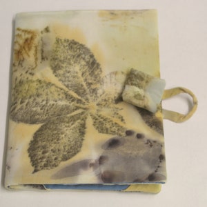 Conkers, eco printed silk cover for Kindle