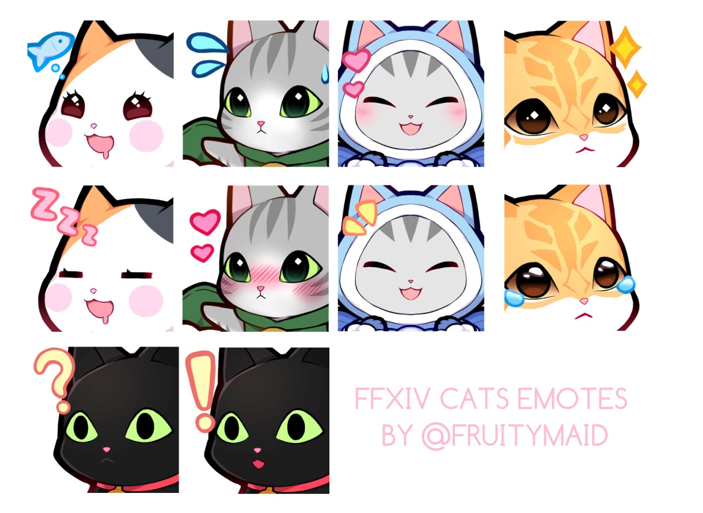 FFXIV Cats Emotes Etsy