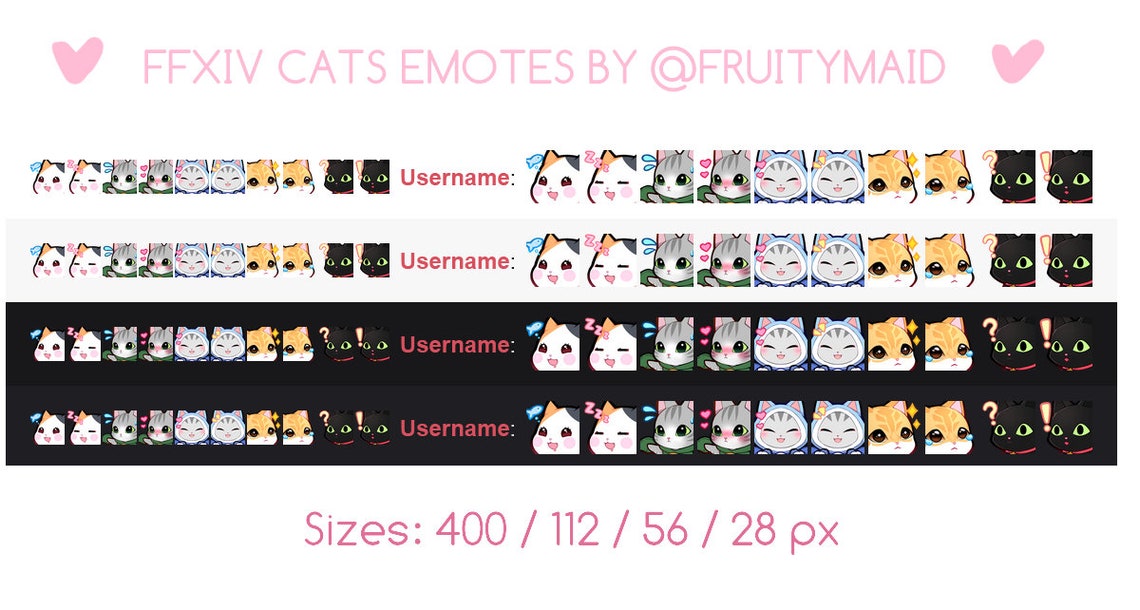 FFXIV Cats Emotes Etsy