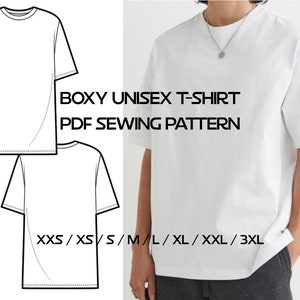 Boxy T-shirt Sewing Pattern PDF Sizes XXS-3XL