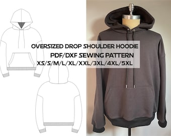 Vetements Style Oversized Drop Shoulder Hoodie Sewing Pattern