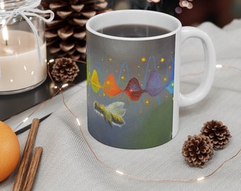 Ceramic Coffee Mug, Honey Bee Decorative Cup, 11oz Cup, Bee Mug, Bee Coffee Mug, Christmas Eve Box Ideas, Hot Chocolate Mug
