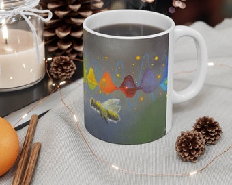 Taza de café de cerámica, taza decorativa de abeja de miel, taza de 11 oz, taza de abeja, taza de café de abeja, ideas de caja de Nochebuena, taza de chocolate caliente