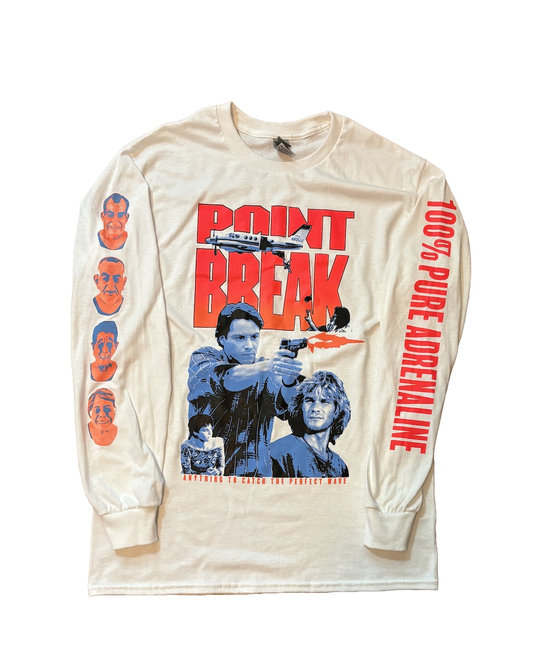 Point Break Long Sleeve Tee, Hand Printed Movie Art Shirt - Etsy