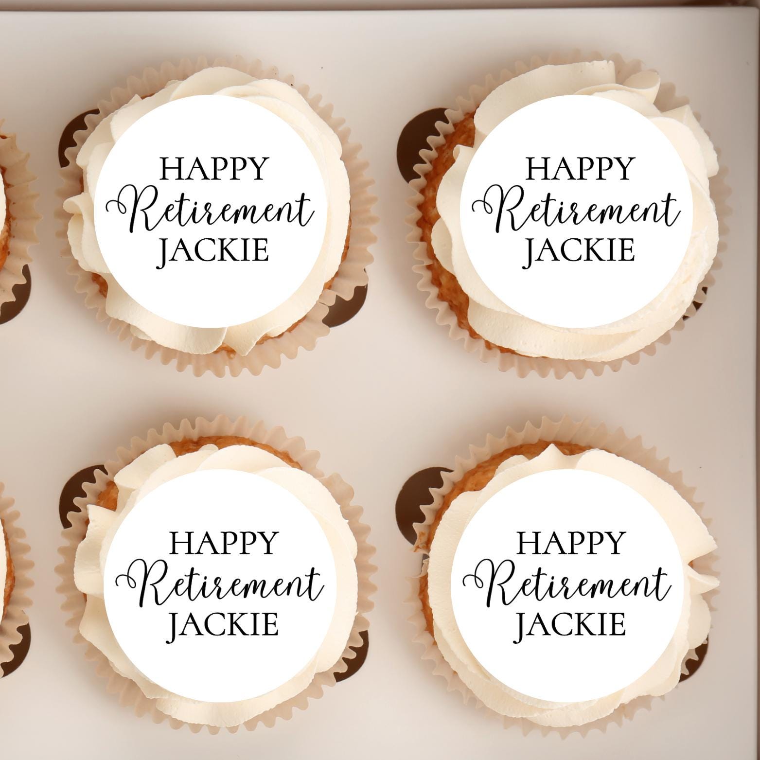24 Cupcake-Topper 'Happy Retirement' (Glitzer Rose Gold) – Dekoration Für Rentenparty, Abschiedsfeier & Büroevents