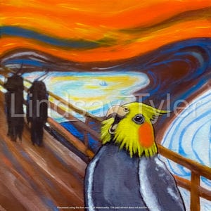 The Screamer:  8x10 PRINT of Original Cockatiel Painting