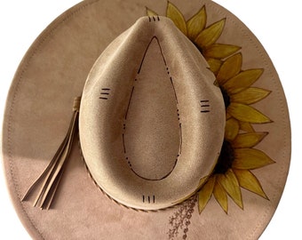 Cappello da ranch personalizzato dipinto a mano e bruciato