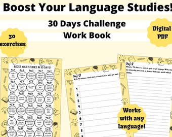 Boost Your Language Studies - 30 Days Language Challenge Work Book