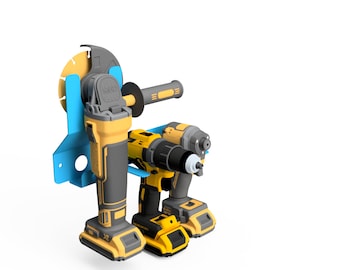 Amoladora angular y portaherramientas de perforación Archivo DXF para plasma, organizador de garaje de tienda láser