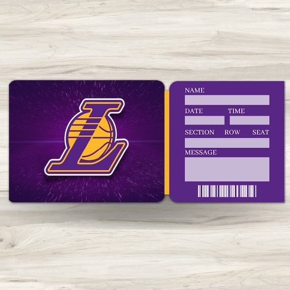 Printable Los Angeles Lakers Tickets Basketball NBA Faux Game Etsy Canada