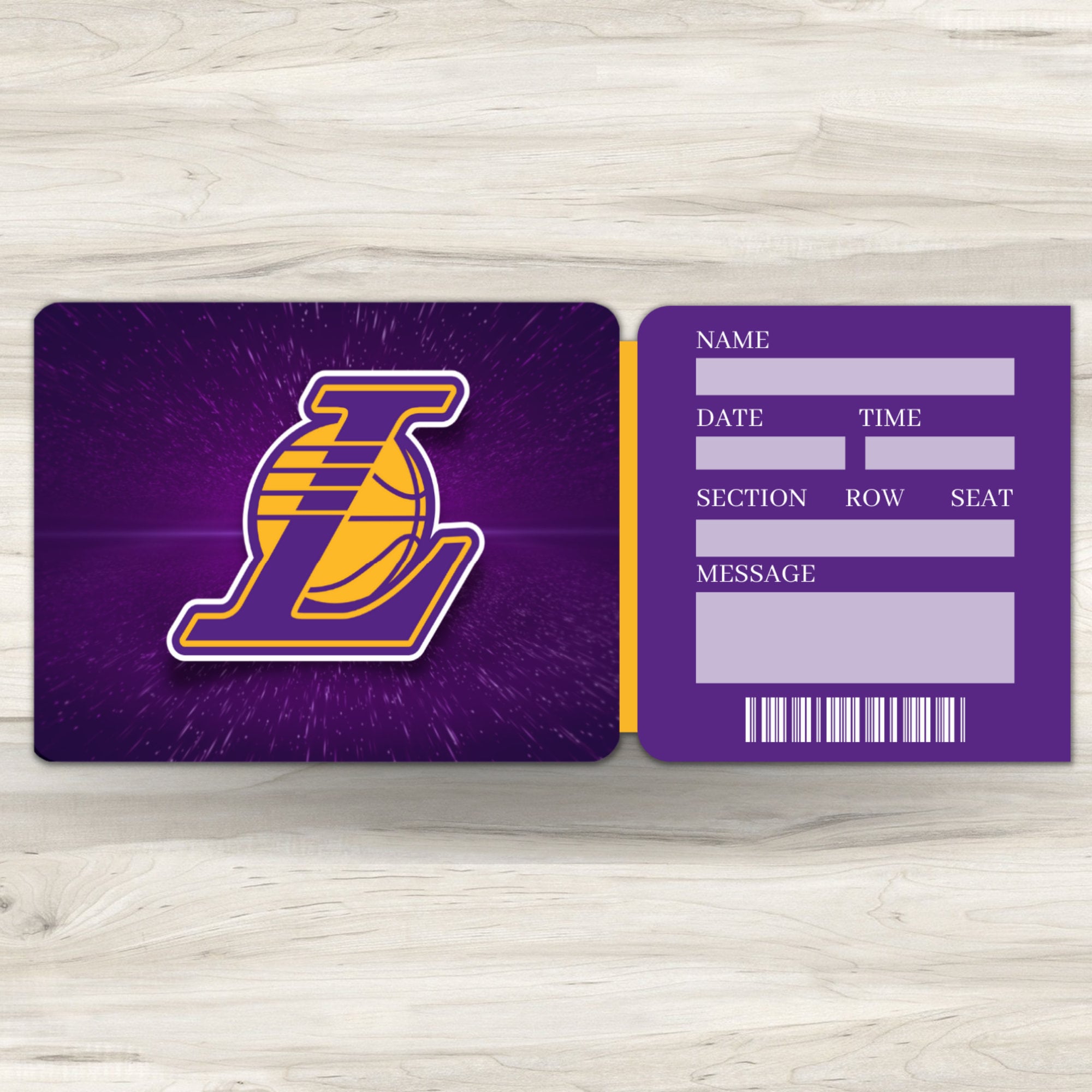 Lakers Ticket Template
