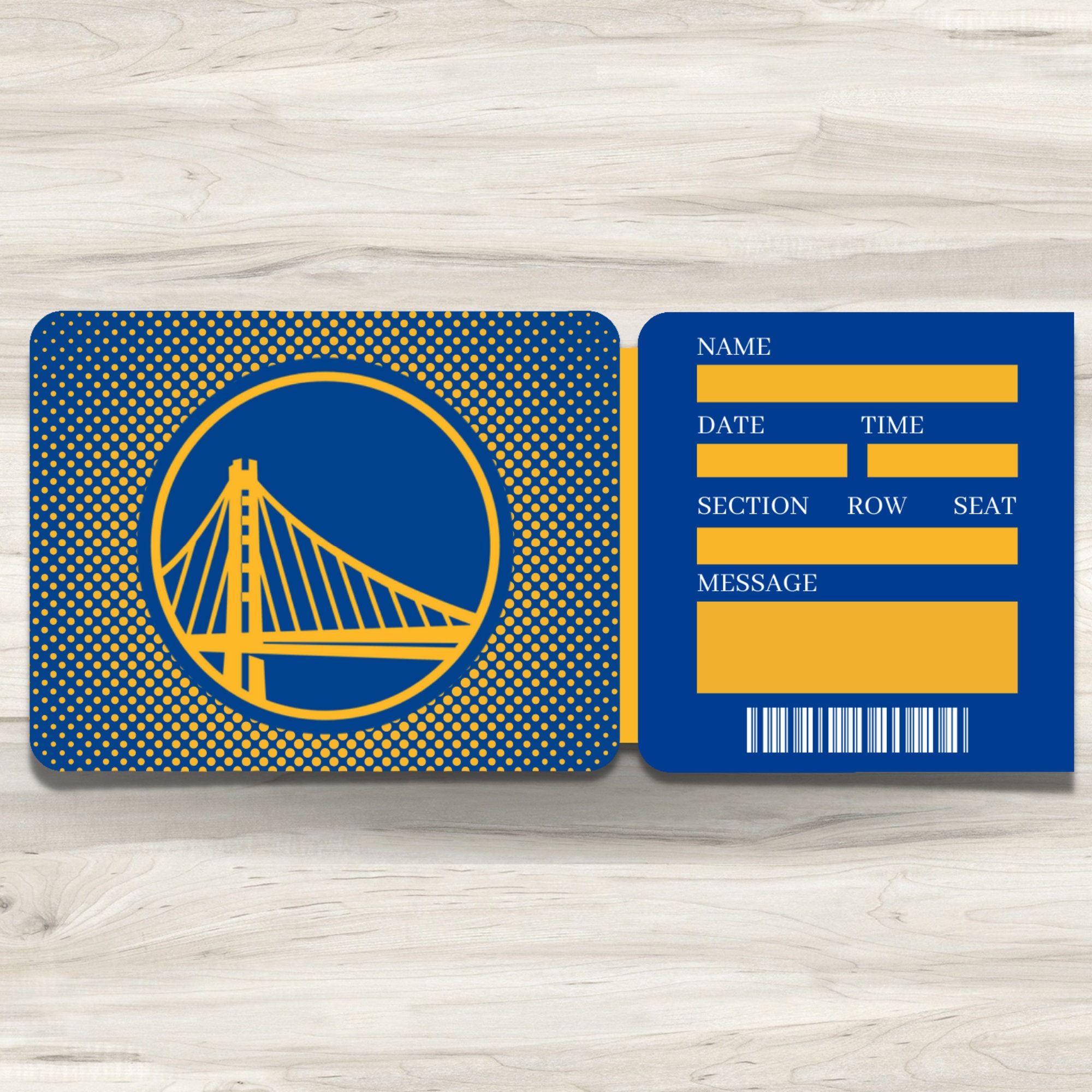 Printable Golden State Warriors Tickets Basketball NBA San Etsy