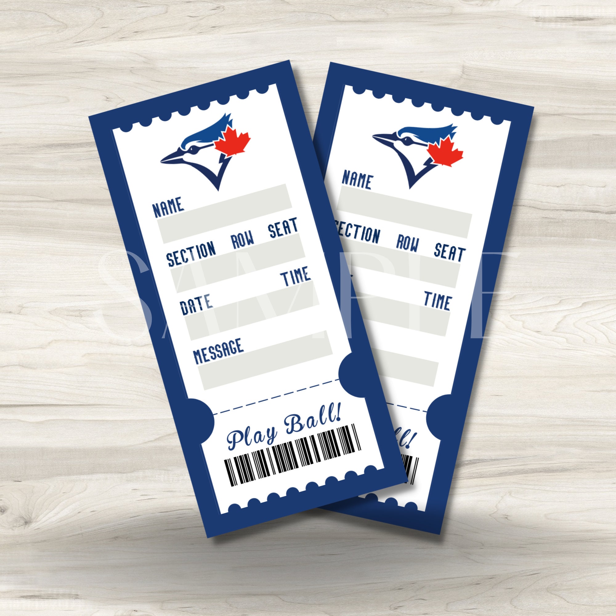 Printable Toronto Blue Jays Surprise Gift Tickets Toronto Etsy Canada