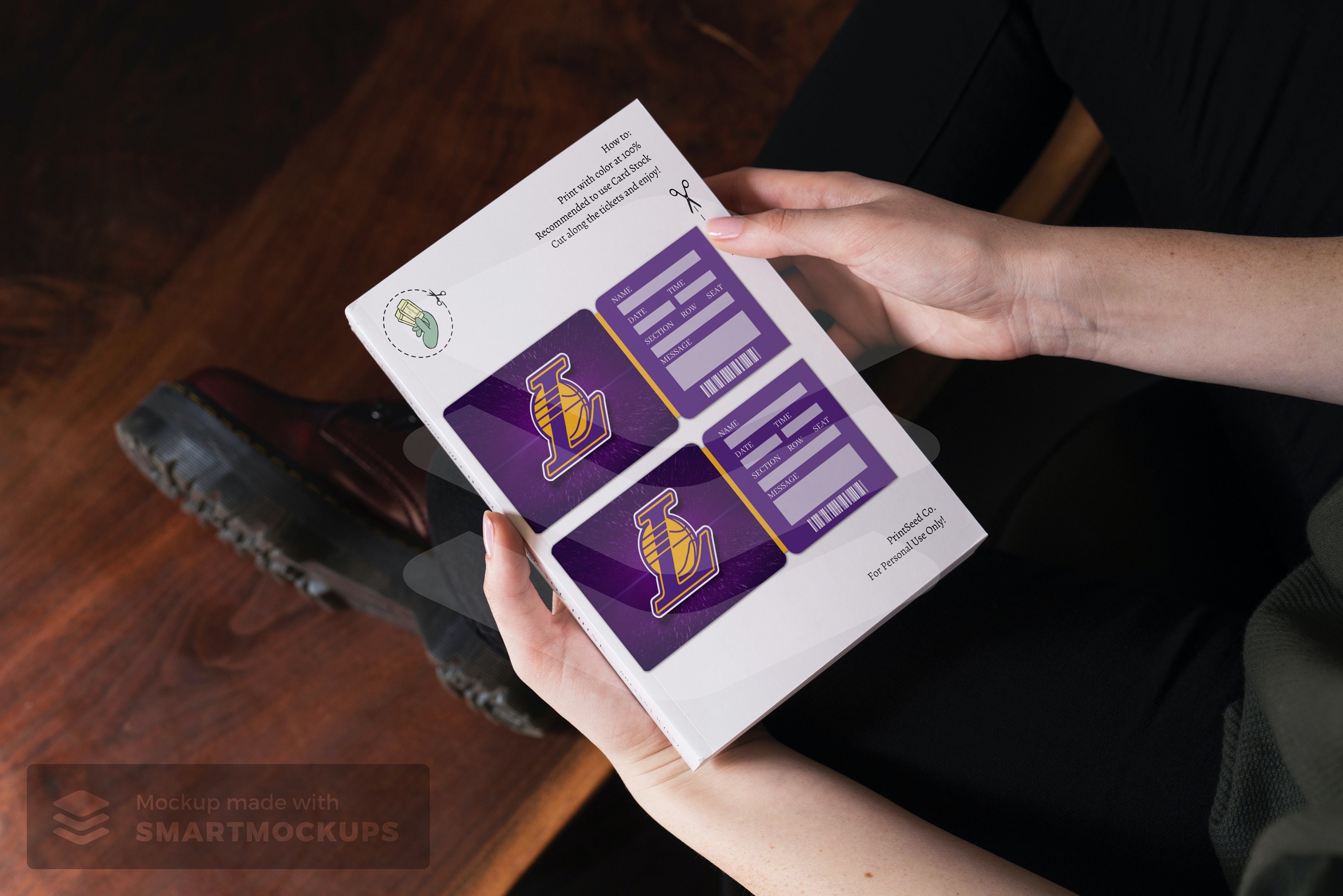 printable los angeles lakers tickets basketball nba faux game etsy