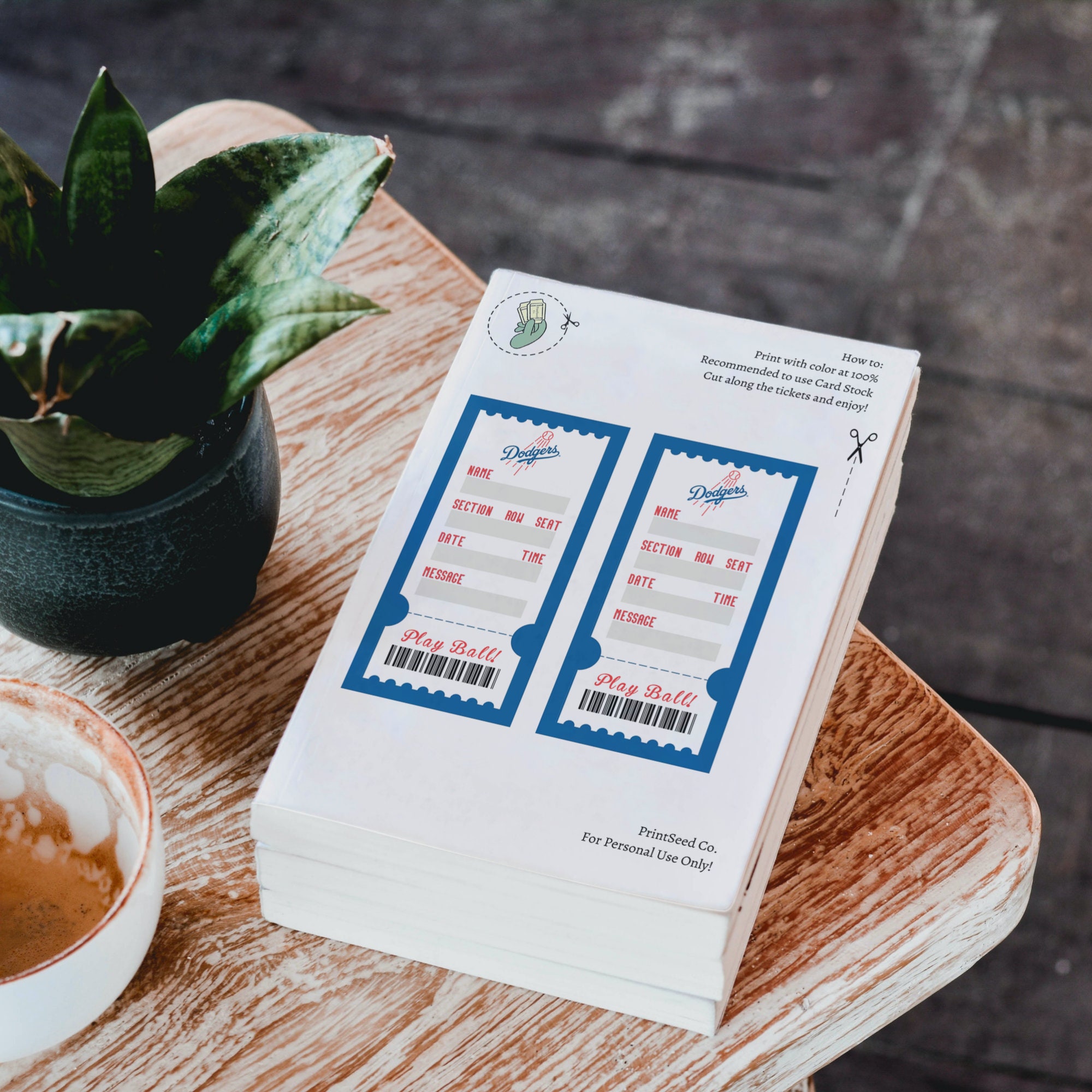 printable los angeles dodgers surprise gift tickets dodgers etsy