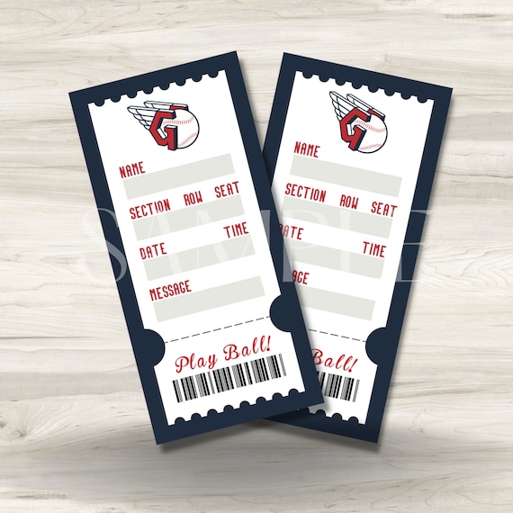 Printable Cleveland Guardians Surprise Gift Tickets Cleveland Etsy