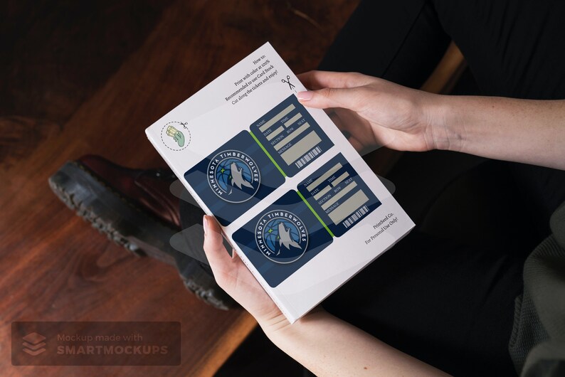 Printable Minnesota Timberwolves Tickets Basketball NBA Faux Etsy