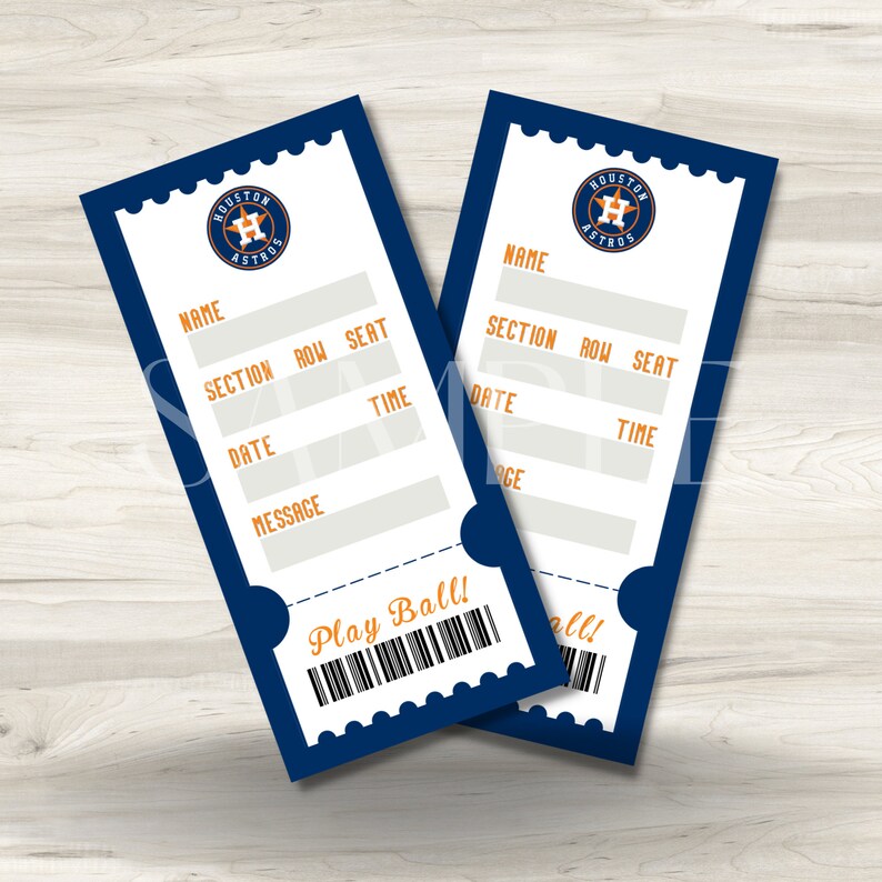 Printable Houston Astros Surprise Gift Tickets Houston Texas Etsy
