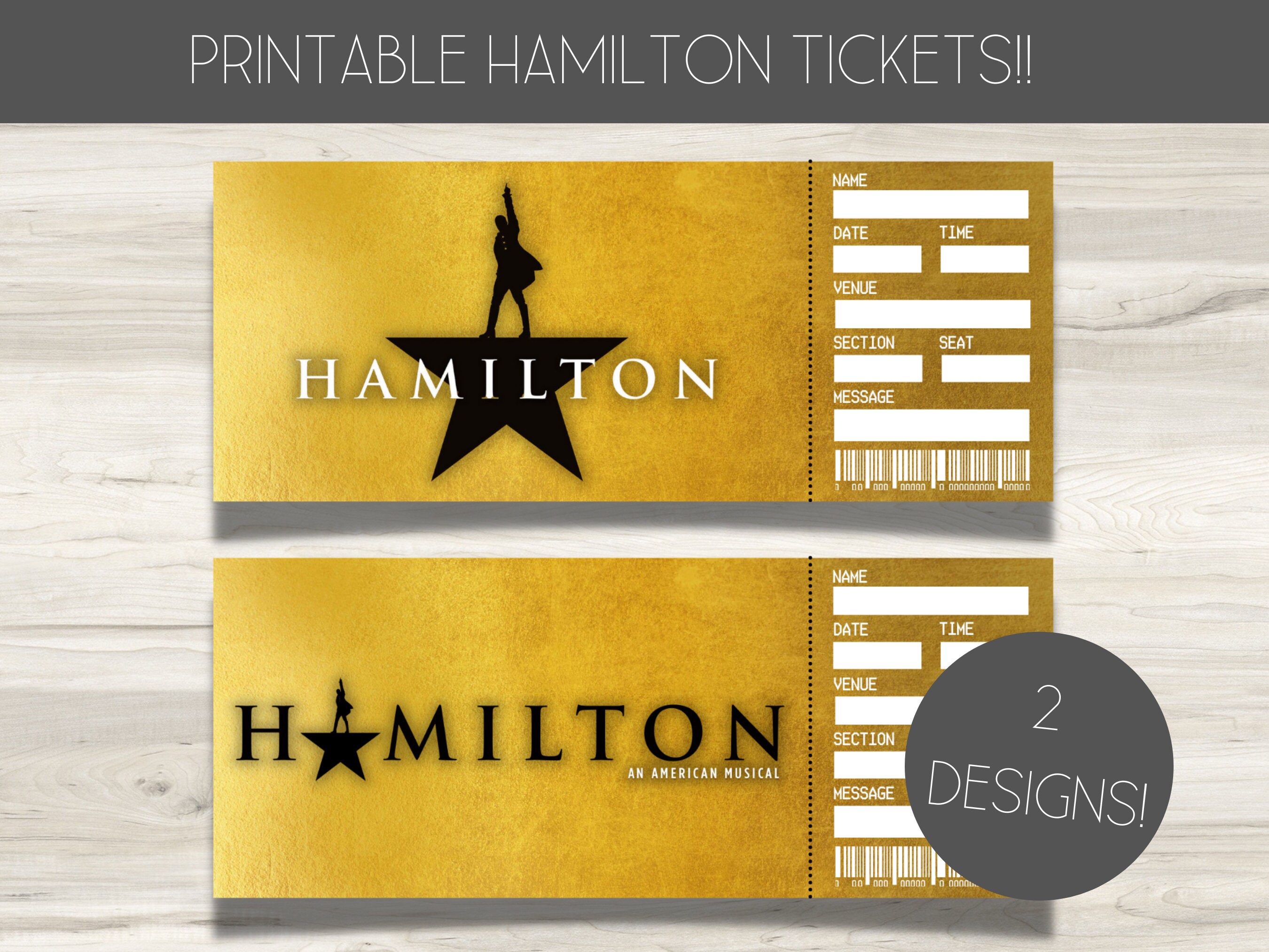 HAMILTON Printable Broadway Gift Ticket Editable stickhealthcare.co.uk