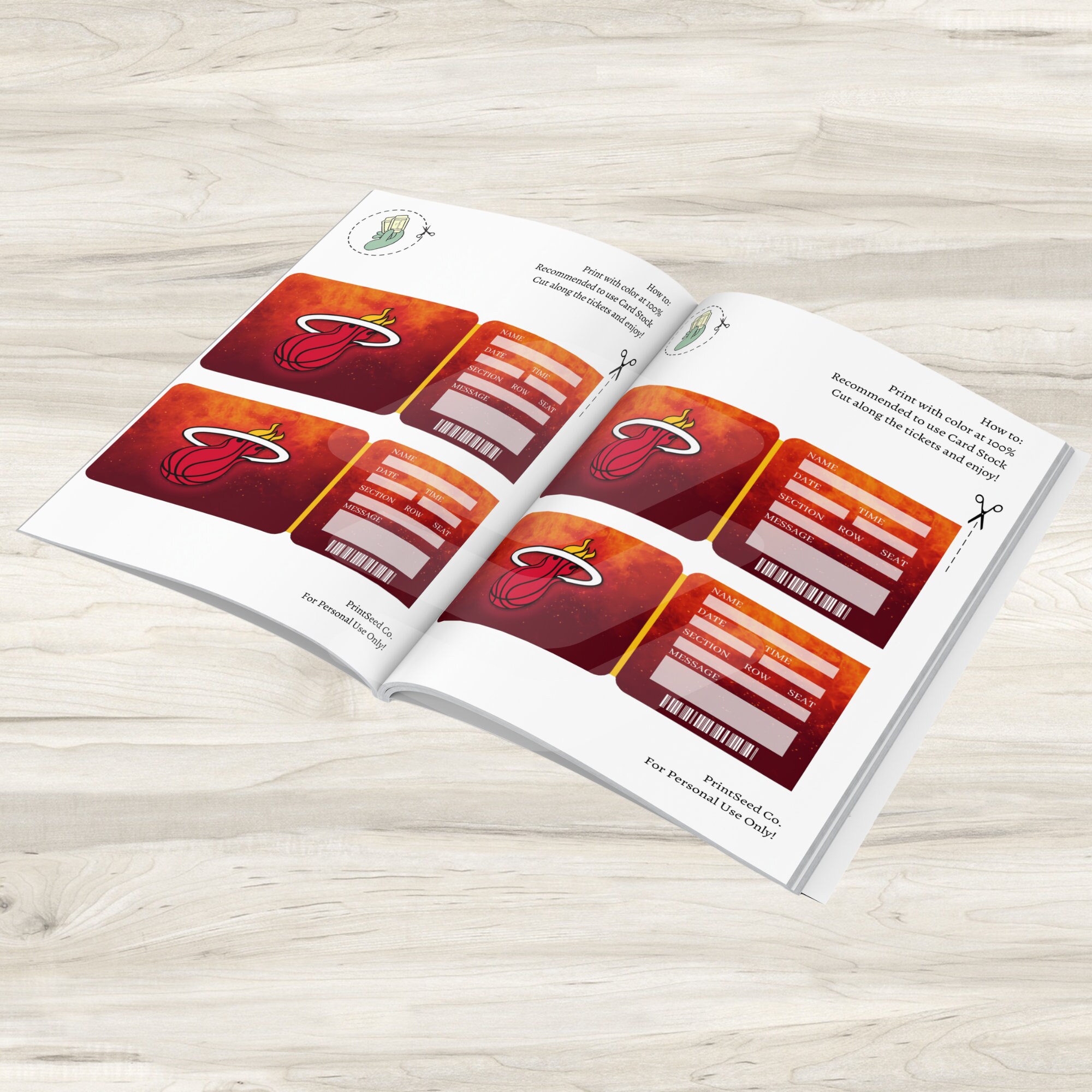 Printable Miami Heat Tickets Basketball NBA Faux Game Tickets Etsy