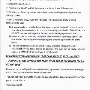 Cup Holders for C1, C2, and C3 Classic Corvettes. A great 'one of a kind' gift for the Vette lover Select C1, C2, or C3 below image 8