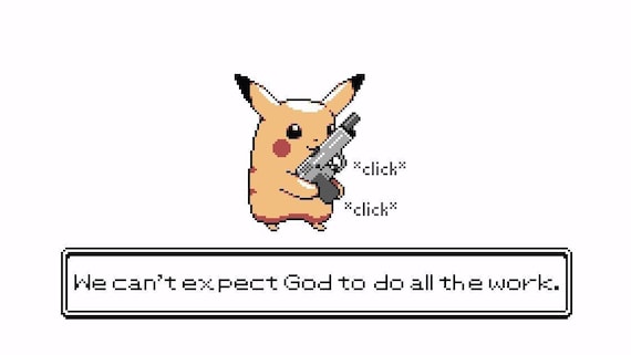 Pikachu With Gun Meme Cross Stitch Pattern Etsy UK