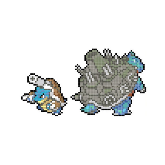 クロスステッチ パターン - ポケモン ゼニガメ、ワタリガメ