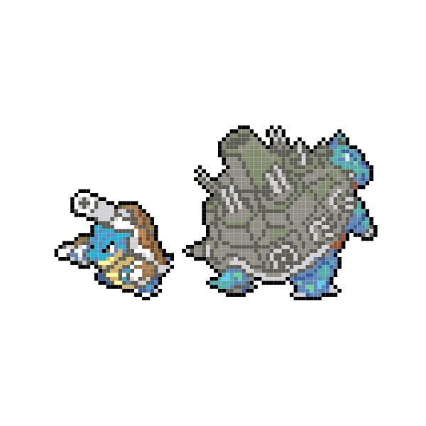 クロスステッチ パターン - ポケモン ゼニガメ、ワタリガメ