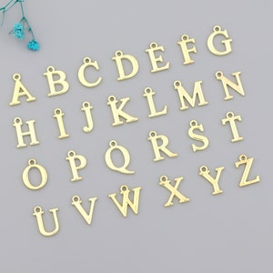 Purchase letter charm,  Letter necklace accessories, Initial letter charms, Gold letters, Capital letter charms, Letter discovery SE0482