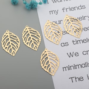 Leaf shaped brass earring accessories,Brass earrings,Earring findings,Earring connector,Earring charms,Earring pendant parts SE0137