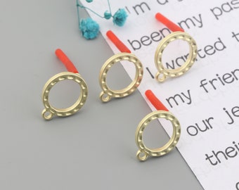 Matte Gold Alloy earring posts-Earring charms-earring connector-earring pendant-earring findings-Earrings stud findings parts supply SE0140