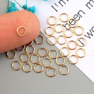 100PCS 0.7mm * 5mm gold-plated jump ring, gold-plated open jump ring, used for jewelry processing and jewelry accessories SE0100