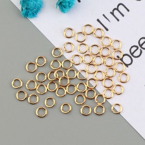 100PCS 0.5mm * 3mm gold-plated jump ring, gold-plated open jump ring, used for jewelry processing and jewelry accessories SE0106
