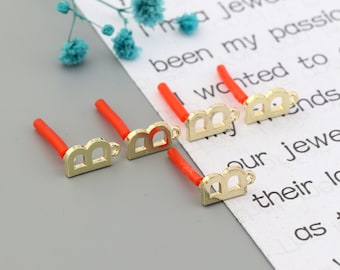 Gold-plated B-shaped alloy earrings -Earring charms-earring connector-earring pendant-earring findings-Earrings stud parts supply SE0361