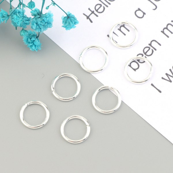 20PCS 1.2mm*10mm Silver plated jump ring,silver plated open jump ring, used for jewelry processing and jewelry products Jewelry parts SE0035