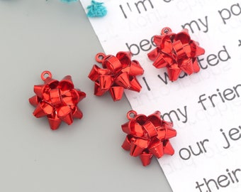 Rot Weihnachten Bogen Charme-Ohrring Zubehör-Schmuck Zubehör-Handgemachte Schmuck Weihnachten Geschenk-Präsent Bogen Charme SE0463