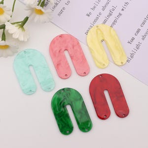 Colorful curved abstract acetate acrylic connector-geometric abstract pendant for diy jewelry making-earrings craft supplies SE0584