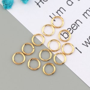 50PCS 1mm * 7mm gold-plated jump ring, gold-plated open jump ring, used for jewelry processing and jewelry accessories SE0059