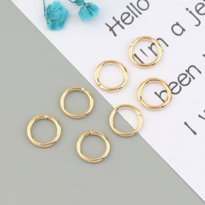 20PCS 1.5mm * 10mm gold-plated jump ring, gold-plated open jump ring, used for jewelry processing and jewelry accessories SE0041
