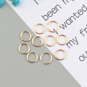 50PCS 0.9mm * 7mm gold-plated jump ring, gold-plated open jump ring, used for jewelry processing and jewelry accessories SE0078