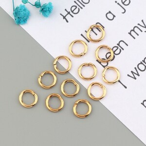 30PCS 1.2mm * 7mm gold-plated jump ring, gold-plated open jump ring, used for jewelry processing and jewelry accessories SE0055