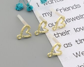 Gold plating earring posts-Earring charms-earring connector-earring pendant-earring findings-Earrings stud findings parts supply SE0260
