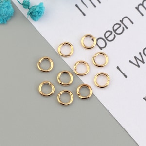 100PCS 0.9mm * 5mm gold-plated jump ring, gold-plated open jump ring, used for jewelry processing and jewelry accessories SE0080